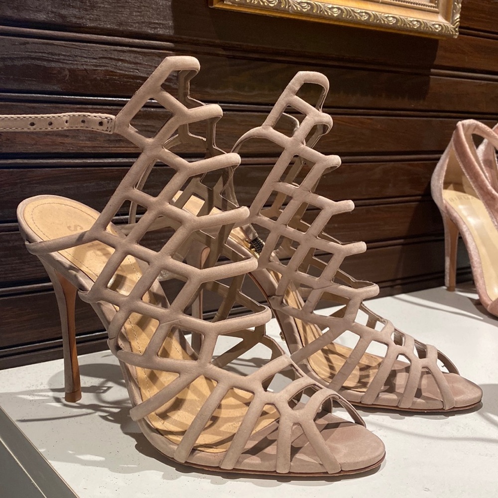SCHUTZ Neutral Leather Sandal